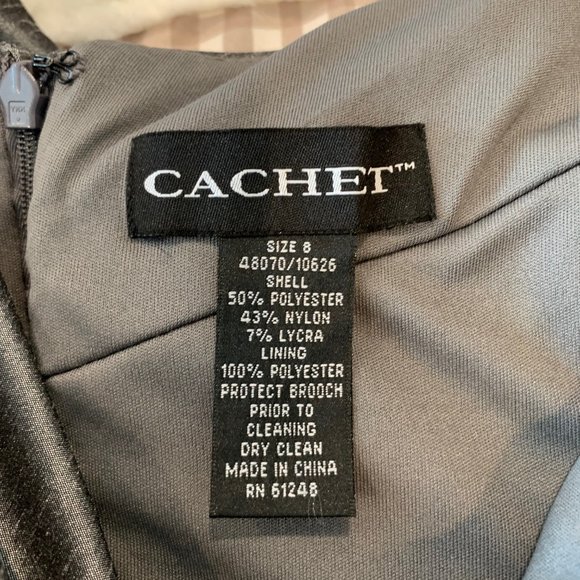 Cachet Grey Off the Shoulder Dress - Picture 7 of 7